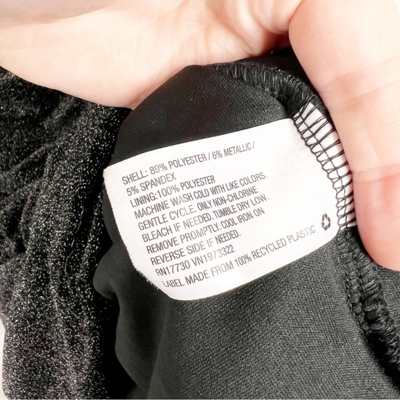 NWT Wild Fable Black Sparkle Ruched Bodycon Mini Dress Spaghetti Straps V Neck - Picture 15 of 16